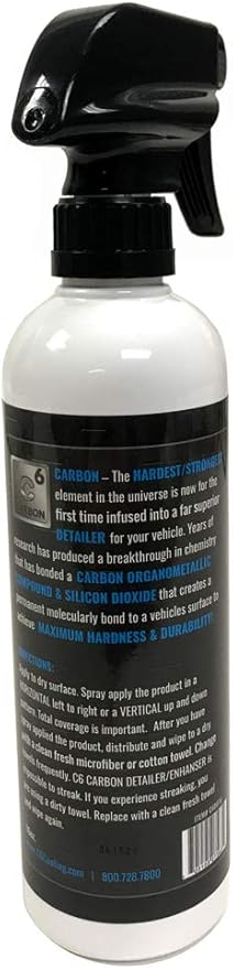 C6 Carbon Infused Automotive Paint Detailer Hardest Durable Protection and Shine for All Vehicles from UV, Acid Rain, Road Salt, Scuffs 16 oz. (C6D016)