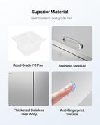 VEVOR 60"W Commercial Refrigerator, 15.4 Cu. Ft Sandwich Prep Refrigerated Table, Mega Top Food Prep Fridge with 24 Pans and Cutting Board, Stainless Steel Salad Prep Cooler for Restaurant, Food Truck