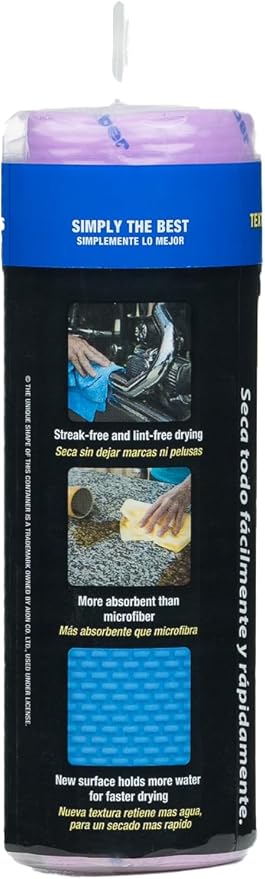 CleanTools The Absorber Synthetic Premium Drying Chamois Cloth for Car: Super Absorbent, Scratch-Free and Washable | 17-Inch x 13-Inch, Small, Color Assorted (PN: 12951)