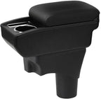 AULPHIKE Compatible with Nissan March Micra Armrest 2011-2016 Center Console Organizer Armrests Double Layer Storage Space with Cup Holder