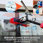 Telescopic Window Cleaning Brush Kit - 3.6-10.8m Water-fed Squeegee with Soap Dispenser - Versatile Pole for Home & Car Cleaning - Efficient Window Cleaner Tool