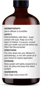 Majestic Pure Essential Oil with Glass Dropper - 100% Pure and Natural - Essential Oils for Diffuser, Aromatherapy, Soap and Candle Making, Clary Sage Essential Oil, Clary Sage Oil, 4 Fl Oz