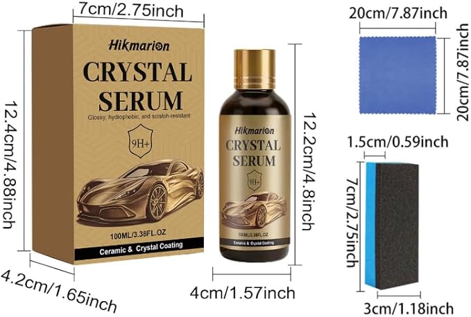 9H Graphene Ceramic Coating, Quick Effect Coating Agent for Car, Ceramic Coating for Cars, Ceramic Coating for Cars Boats RV's & Motorcycle Adds Extreme Gloss Depth Shine & Protection