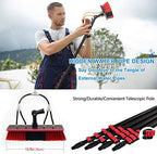 Telescopic Window Cleaning Brush Kit - 3.6-10.8M Extendable Pole with Water Fed System Squeegee Roof & Solar Panel Cleaner for Outdoor Glass & Windows