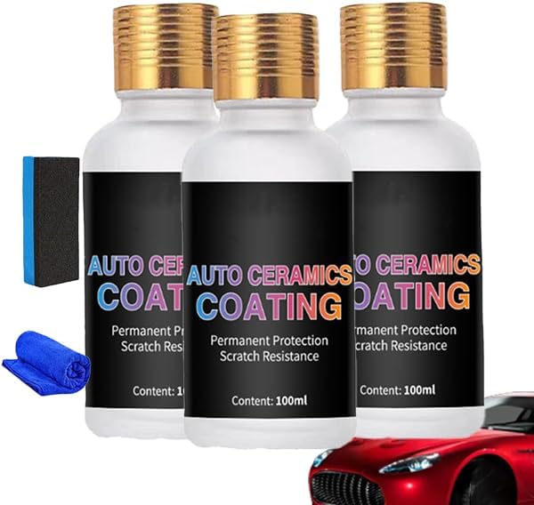 Auto Ceramics Coating,Car Wax Ceramic Coating,Auto Ceramic Coating,Waterproof And Quick Film Formation For Cars Motorcycles & Boats Ultra-High Gloss, Long-Term (3pcs)
