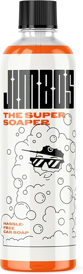 Jimbos SUPER SOAPER – Touchless Car Wash Soap Concentrate | High Foaming pH Neutral Car Shampoo for Foam Cannon, Pressure Washer & Rinseless Wash | Safe for Ceramic Coatings – 16 fl oz