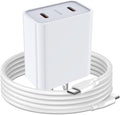 Samsung Charger Fast Charging Cord Android Charger for Samsung Galaxy A17 A16 A15 5G A35 A55 S26 S24 Ultra A25 S23 S22 Google Pixel 8, 25W 2 Port USB C Phone Wall Plug Block, 6FT 60W Type C to C Cable