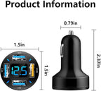 66W Fast USB Car Charger Fast Charge with Voltmeter LED Light Display Car Charger Adapter Compatible for iPhone 14/13/12/11pro/x/8/S22/S22+/Ultra/S21/S10/S9