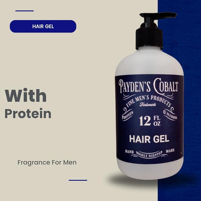 Payden's Cobalt Honey Cedar & Leather For Men Scented Protein Hair Gel, 12 Oz