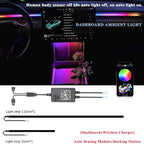 Interior Neon Lights for Tesla Model Y/3, Dreamcolor Acrylic Interior Car LED Strip Light for Tesla, Dynamic Chasing Music Sync Neon Ambient Lighting Kits for Tesla Model Y/3 (2 Strip Set A)