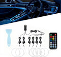 Car LED Lights Interior for Infiniti QX70 2013–2017, 6 in 1 Ambient Lighting Kit with Remote Control, Car USB LED Strip Lights with Sync to Music, for Cars Trucks SUVs, 8m