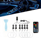 Car LED Lights Interior for Acura RSX 2000–2006, 6 in 1 Ambient Lighting Kit with Remote Control, Car USB LED Strip Lights with Sync to Music, for Cars Trucks SUVs, 8m