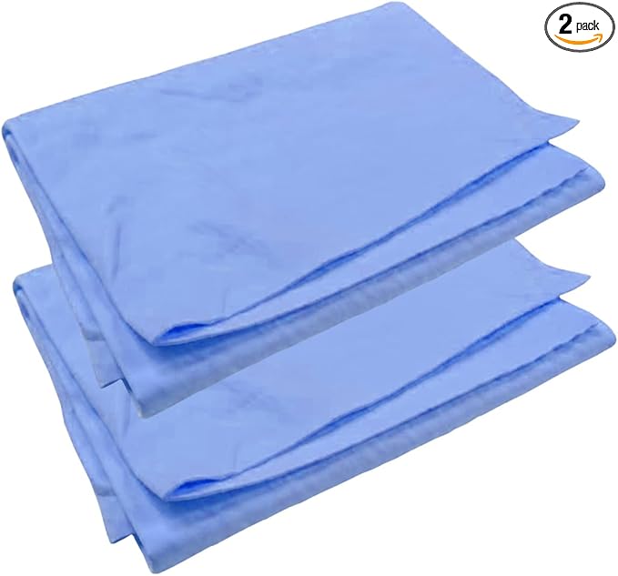 Craedli 2PCS Strong Absorbent Shammy Cloth for Car Drying, 23.93'' x 16.73'' Reusable Automotive Synthetic Chamois Towel, Soft Non-Scratch Vehicle Cleaning Towels for Car, Pets, Bathroom (Blue)