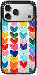 CASETiFY Impact iPhone 17 Pro Max Case [Slim/Compatible with Magsafe / 8.2 ft. 4X Military Grade Drop Protection] - Clear Polka Daub Hearts - Clear Black