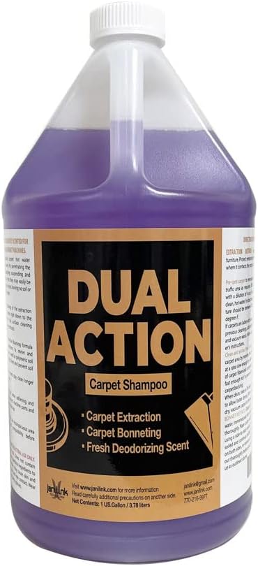 Dual Action Carpet & Bonnet Shampoo, Deodorizing, Carpet Extraction, 1 Gal