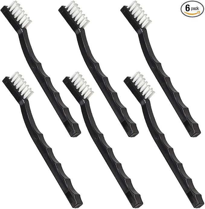 Nanoskin 6-Pack Toothbrush Style Brushes - Professional Detailing Brush Set, Car Interior and Upholstery Cleaning, Durable Nylon Bristles, Precision Automotive Cleaning, Essential Detailer's Toolkit