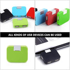 OSALADI 2pcs USB Hub 4 Port Multi-Function USB Splitter No Drivers Required Heat Dissipation Sturdy Essential for Daily Use (Random Color)