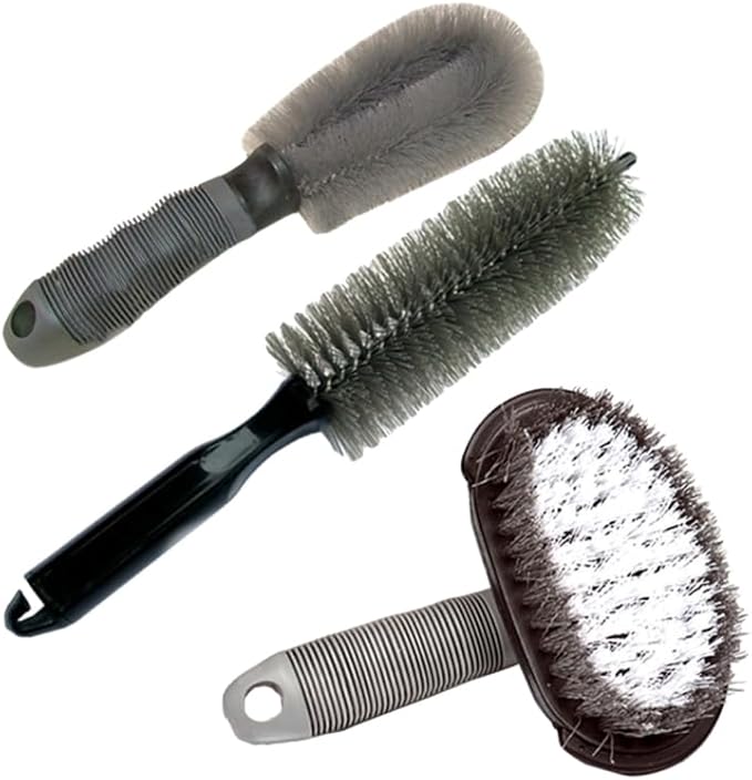 Wheel Cleaning Brush Set Multipurpose Nylon Bristle Car Wheel Rim Tire Cleaner for Cars Motorcycles Bicycles with Scratch-Free Flexible Design