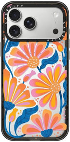 CASETiFY Impact iPhone 17 Pro Max Case [Slim/Compatible with Magsafe / 8.2 ft. 4X Military Grade Drop Protection] - Lazy Daisy - Clear Black