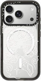CASETiFY Impact iPhone 17 Pro Case [Slim/Compatible with Magsafe / 8.2 ft. 4X Military Grade Drop Protection] - Sea Shore - Clear Black