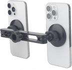 Dual Magnetic Phone Holder for Car & Tripod – 1/4"-20 Screw & 17mm Ball Socket Compatible | 2-in-1 Adjustable Mount for MagSafe & All Phones (Includes 2 Metal Rings)