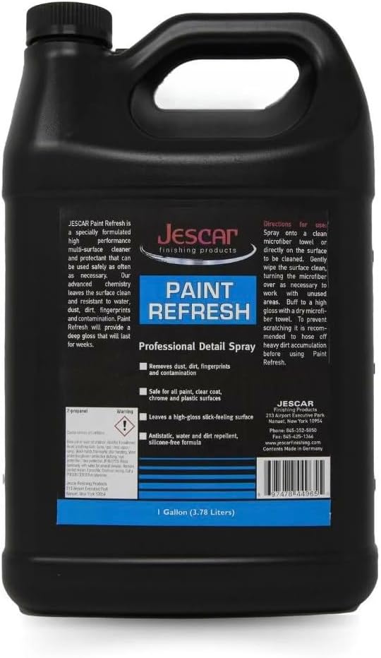 Jescar Paint Refresh Detail Spray - 128oz - Quick Detailer, Spray On Wipe Off, Dust and Fingerprint Remover, High-Gloss Finish, Streak-Free Formula, Instant Shine
