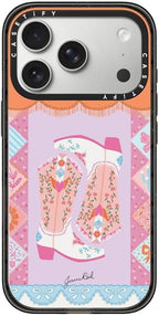 CASETiFY Impact iPhone 17 Pro Case [Slim/Compatible with Magsafe / 8.2 ft. 4X Military Grade Drop Protection] - Cowgirl Boots - Clear Black