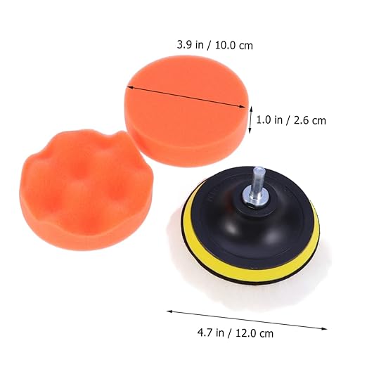 Ciieeo 5pcs Polishing Pad Kit for Car Detailing Sponge Wheel Waxing System Thread Drill Bit for Polishing Buffing and Paint Finishing