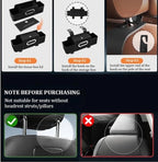 Backseat Car Organizer with Tissue, Multifunctional Car Back Seat Organizer with Cup Holders Tissue Box and Hook for Holding Phone, Snacks, Drinks and Handbag (Black)