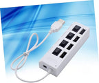 HOMSFOU 3pcs USB Hub Port Splitter Independent Compact USB Device Connector for Laptop and Travel Versatile White Design for Use