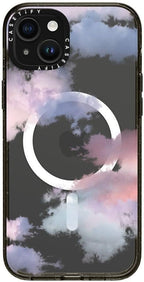 CASETiFY Impact iPhone 15 Plus Case [4X Military Grade Drop Tested / 8.2ft Drop Protection/Compatible with Magsafe] - Cloud Prints - Clouds - Clear Black