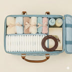 DOKUS & CO Luxe Diaper Caddy Organizer, Extra Large Collapsible Nursery Storage Tote for Baby Essentials & Travel