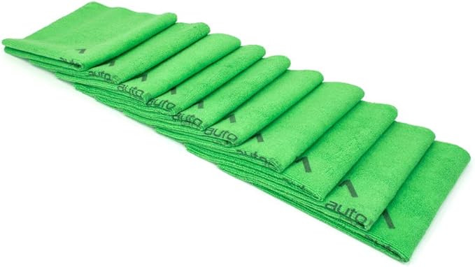 Autofiber [Quadrant Wipe] Premium Coating Leveling Towel (16"x16") 10 Pack (Green)