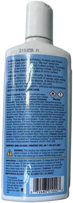 Gel-Gloss NoStreek Glass Wax Cleaner Liquid 8 oz Bundle with Microfiber Cloth - Professional-Grade Glass and Window Cleaner for Hard Water Spots, Mirrors, and Silver Polish - (3 Items)