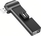 Mini USB 2.0 Hub 4 Port USB Hub,[90°/180° Degree Rotatable] USB Hub USB Extension for Mouse, Keyboard, Hard Drive or More USB Devices - Black