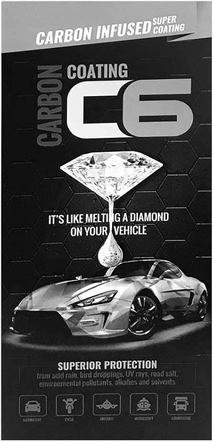C6 Carbon Infused Automotive Paint Detailer Hardest Durable Protection and Shine for All Vehicles from UV, Acid Rain, Road Salt, Scuffs 16 oz. (C6D016)
