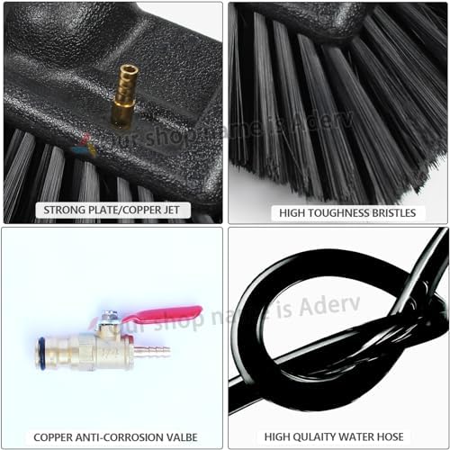 Telescopic Window Cleaning Brush with 3.6-10.8M Extendable Pole Water Fed Cleaner for Conservatory Roof & Solar Panel Cleaning Perfect for High Reach Cleaning Tasks