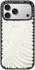 CASETiFY Impact iPhone 17 Pro Max Case [Slim/Compatible with Magsafe / 8.2 ft. 4X Military Grade Drop Protection] - Zebra Stripe - Clear Black