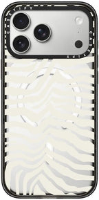 CASETiFY Impact iPhone 17 Pro Max Case [Slim/Compatible with Magsafe / 8.2 ft. 4X Military Grade Drop Protection] - Zebra Stripe - Clear Black