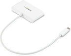 StarTech.com 3 Port USB C Hub w/Gigabit Ethernet USB Type C to 3 x USB-A Multi Port USB 3.0 Hub for MacBook Pro (HB30C3A1GEA) White