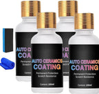 Auto Ceramics Coating,Car Wax Ceramic Coating,Auto Ceramic Coating,Waterproof And Quick Film Formation For Cars Motorcycles & Boats Ultra-High Gloss, Long-Term (4pcs)
