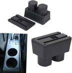AULPHIKE Compatible with Nissan Versa Armrest 2007-2011 Center Console Organizer Armrests Double Layer Storage Space with USB Ports