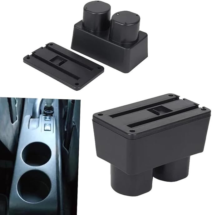 AULPHIKE Compatible with Nissan Versa Armrest 2007-2011 Center Console Organizer Armrests Double Layer Storage Space with USB Ports