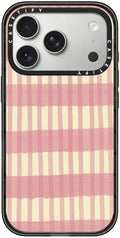 CASETiFY Impact iPhone 17 Pro Case [Slim/Compatible with Magsafe / 8.2 ft. 4X Military Grade Drop Protection] - Pink Summer Stripes - Clear Black