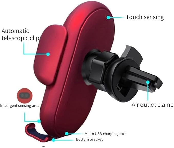 Smart Car Wireless Charger Phone Holder, Smart Sensor Car Wireless Charger, Fashion Car Charger (Black)