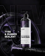 CARPRO DarkSide - Tire & Rubber Sealant, Hydrophobic & Self-Cleaning, Satin Black Shine, UV Protection, Revives Dull Faded Rubber, Ready to Use - Liter (34oz)