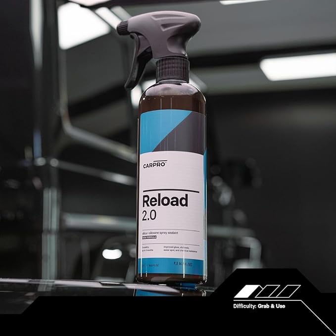 CARPRO Reload 2.0 Spray Sealant, Silica + Siloxane Ceramic Spray for Ceramic Coating, Super Hydrophobic, Self-Cleaning: Improved Gloss, Slickness, Water Spot & Chemical Resistance - 500mL (17oz)