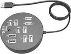 BESPORTBLE Port USB Hub Multi-Port Splitter Extender for Laptop Desktop Black USB Expander for Gaming File Transfer and Peripheral Connectivity Compact and Portable Design