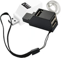 USB 2.0 Splitter,[2 Pack ] 3-Port USB 2.0 Hub High Speed Splitter, USB Splitter Adapter Portable for PC, Laptop -White Black