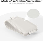 Sotfamily Sunglass Holder for Car Visor, Suede Cloth Magnetic Sunglass Organizer for Car Accessories, 2 Packs, White